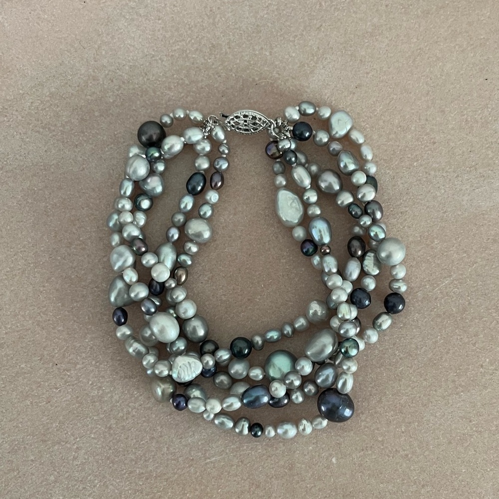 Elegant Multi-Strand Pearl Bracelet